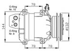 FC1333 Compressor, air conditioning 0K72B61450E OK72B61450E KIA BESTA Bo 1997-
